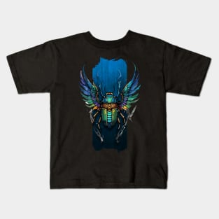 Flight of Renewal: Winged Scarab Symphony Kids T-Shirt